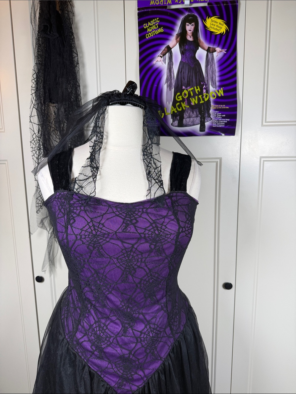 Goth Black Widow Purple & Black Women's Halloween Costume
